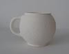 2016 Fossil Mug left slip cast ceramic unglazed study 4Hx5.5Wx5D